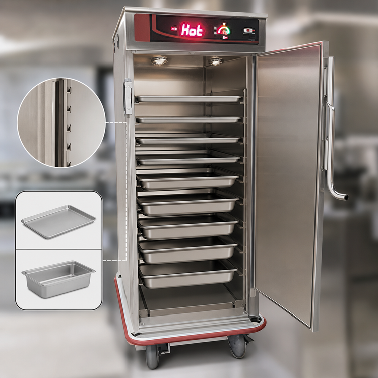 Product image #3 for Carter-Hoffmann Gridless Heated Transport Cart, 12 Sheet Pan / 24 Hotel Pan Capacity, AC/DC Power