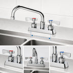 Thumbnail image #3 for Krowne Royal Series 15-306L 4-Inch Center Deck-Mount Manual Faucet with 6-Inch Swing Spout, Ceramic Valves and Polished Chrome Finish Case of 12