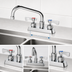 Thumbnail image #3 for Krowne Royal Series 4-Inch Center Deck Mount Manual Faucet with 6-Inch Swing Spout, Polished Chrome