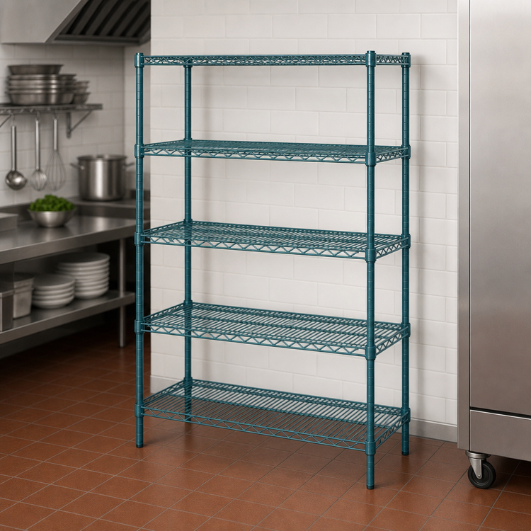 Product image #3 for EagleGard 5-Tier Stationary Starter Wire Shelving Unit, 36W x 24D x 86H, EAGLEgard Hybrid Epoxy Finish