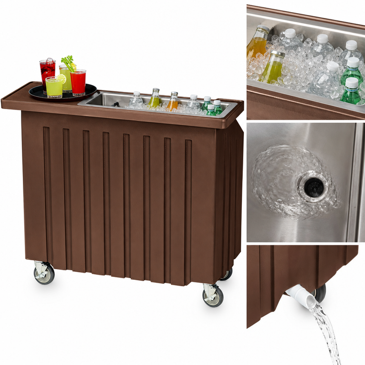 Product image #4 for Cambro Cambar 54-Inch Portable Beverage Bar with Ice Sink and Speed Rail
