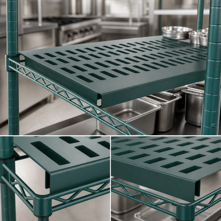 Product image #3 for Eagle QuadPlus Solid Polymer Shelf Mat with Green Epoxy Wire Frame, 54 x 18 Inches