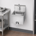 Thumbnail image #3 for Krowne Wall-Mount Stainless Steel Hand Sink with Gooseneck Faucet and Knee Pedal Valve, 8-Inch Backsplash