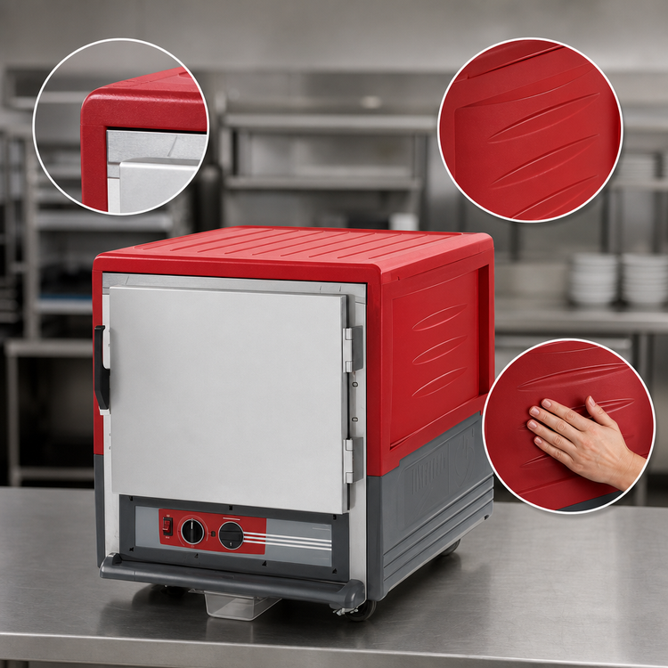 Product image #3 for Metro C5 3 Series Under Counter Heated Holding Cabinet with Solid Door and Universal Wire Slides, Red Insulation Armour