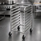 Thumbnail image #3 for Channel Manufacturing 427S Half-Height Stainless Steel End-Load Bun Pan Rack, 5-Pan Capacity, with 5-Inch Casters
