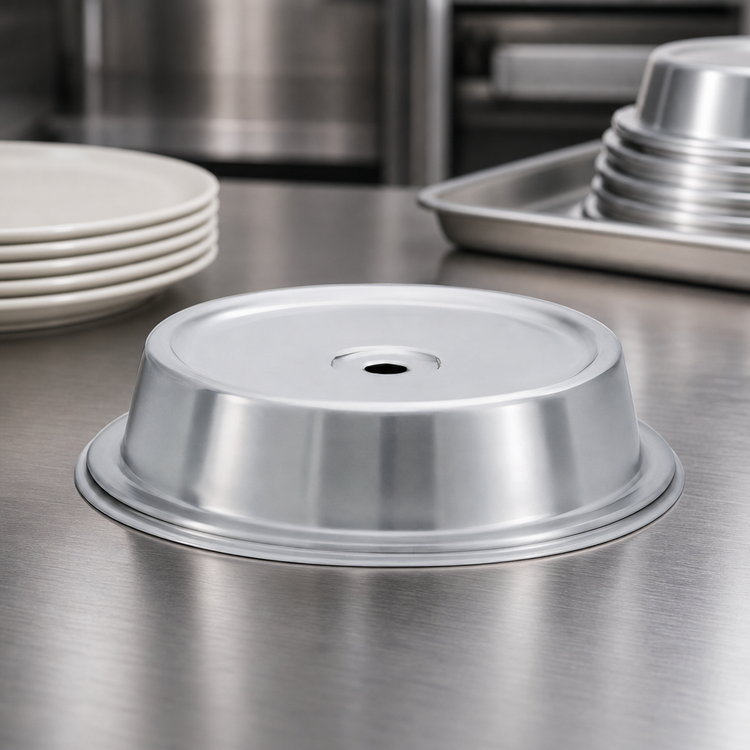 Product image #3 for Vollrath Stainless Steel Satin Finish Round Plate Cover for 10-3/16 to 10-1/4 Inch Plates