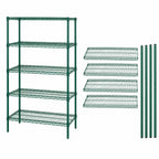 Thumbnail image #3 for Quantum WR74-2142P-5 Wire Shelving Starter Kit, 42" W x 21" D x 74" H, 5 Shelves, Green Epoxy Finish