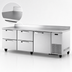 Thumbnail image #3 for True SPEC Series Three-Section Stainless Steel Deep Work Top Refrigerator with 1 Door and 4 Drawers