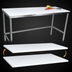 Thumbnail image #3 for John Boos 96 Inch x 30 Inch Trimming Table with 3/4 Inch Reversible Poly Flat Top and Stainless Steel Legs