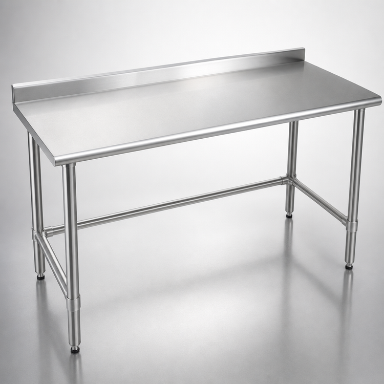 Product image #3 for Eagle Spec-Master 84-Inch x 30-Inch Stainless Steel Work Table with Rear Upturn and Tubular Base
