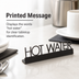 Thumbnail image #3 for American Metalcraft Hot Water Printed Table Sign, 202 Stainless Steel, Black