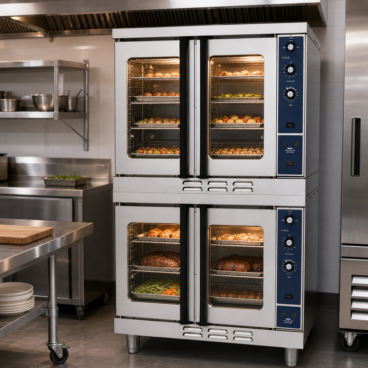 Product image #3 for Duke 613Q-E4V Double Deck Deep Depth Electric Convection Oven with 8 Inch Legs