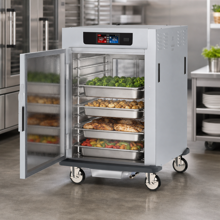 Product image #3 for Metro C5 9 Series Controlled Humidity Heated Holding and Proofing Cabinet, 1/2 Height Pass-Through, Universal Wire Slides