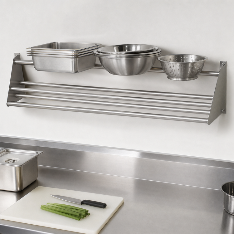 Product image #3 for Eagle Group 63-Inch Wall-Mounted Tubular Rack Shelf