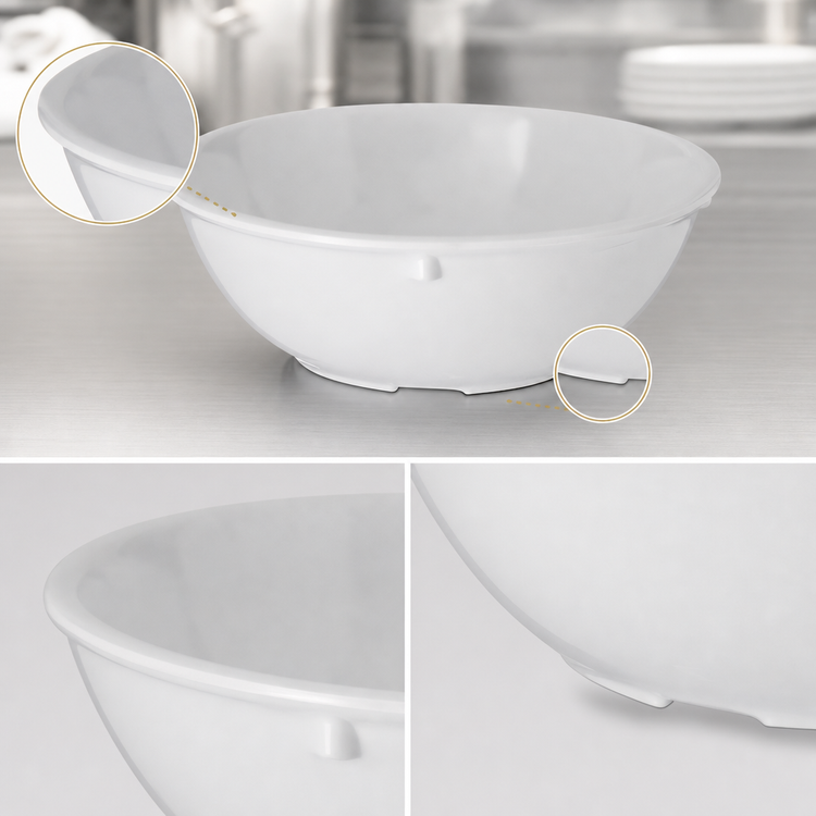 Product image #4 for Dallas Ware 14 oz. White Melamine Nappie Bowl