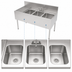 Thumbnail image #4 for 48-Inch Three-Compartment Stainless Steel Underbar Multi-Tank Sink Unit with Left Drainboard and Backsplash
