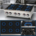 Thumbnail image #3 for Star (Middleby) Star-Max 606HF 36-Inch Countertop Gas Hot Plate with 6 Cast Iron Burners, Manual Controls, Stainless Steel Front