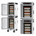 Thumbnail image #4 for Metro HotBlox Narrow 16-Pan Dual Cavity Mobile Heated Holding Cabinet, Analog, Solid Doors