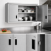 Thumbnail image #3 for KoolMore 48-Inch Stainless Steel Wall-Mounted Kitchen Cabinet with Locking Hinged Doors and 2 Shelves