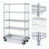 Thumbnail image #3 for Quantum Mobile Wire Shelving Enclosure Cart with 5 Shelves, 60 x 18 x 81 Inches, Chrome Finish