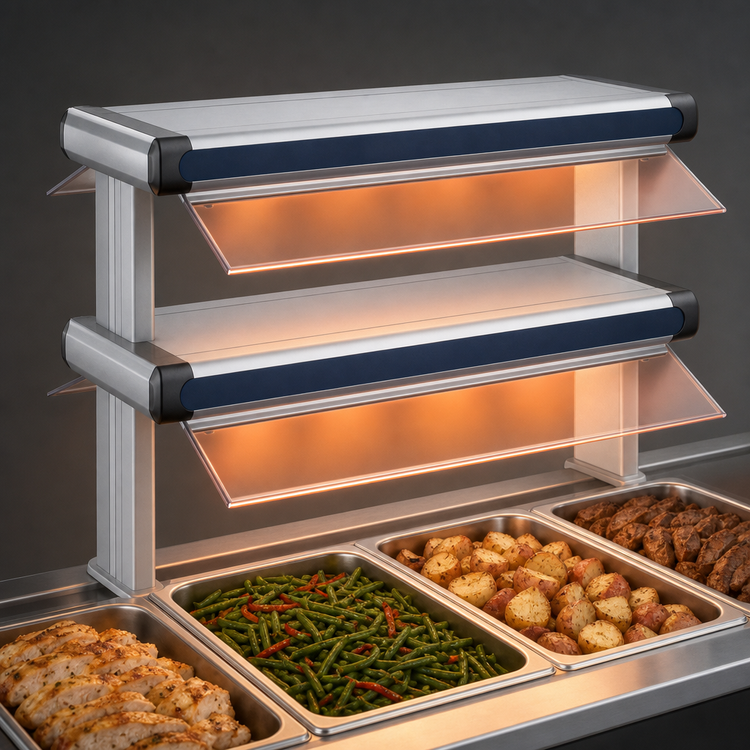 Product image #3 for Hatco Glo-Ray Designer Dual Infrared Strip Heater, 63-1/2 Inch W, 6-Inch Spacing, Aluminum