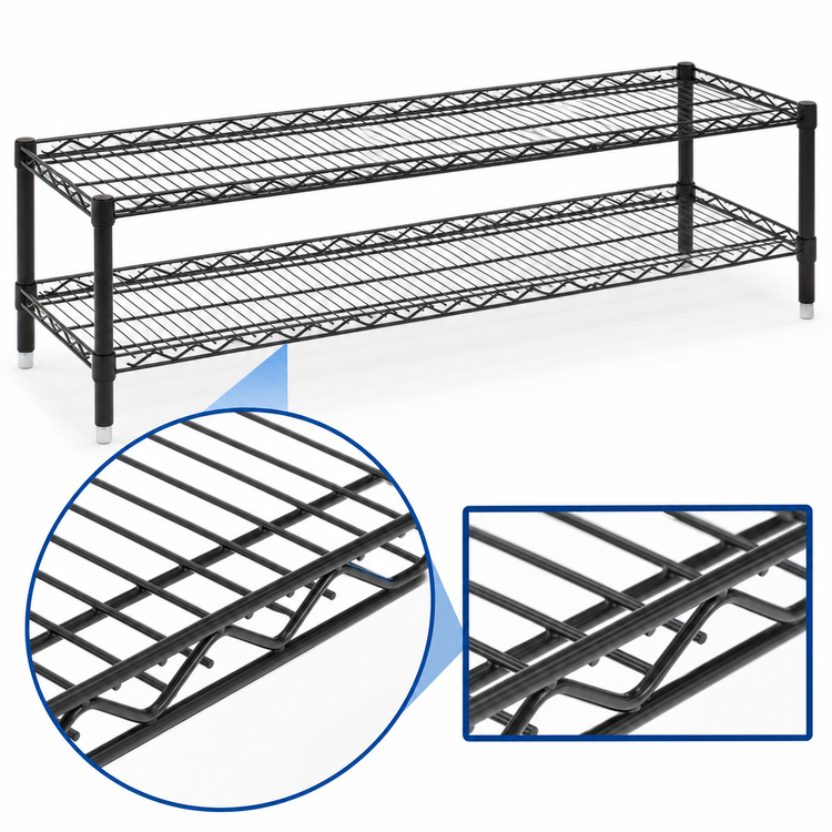 Product image #3 for Eagle Group QuadTruss 2-Tier Front Case Merchandise Cantilevered Shelving Unit, 42W x 14D x 14H, White Epoxy