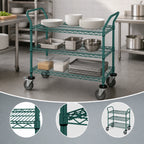 Thumbnail image #3 for Quantum WRC-2148P-3 48 x 21-Inch 3-Shelf Wire Utility Bus Cart with U-Handles, 1,200 lb. Capacity