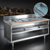Thumbnail image #3 for La Rosa Electric Hot Food Table with Water Bath, 6 Pan Openings, Open Cabinet Base, 86 x 32 Inches