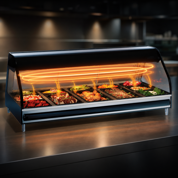 Product image #3 for Alto-Shaam Halo Heat 72-Inch Countertop Full-Service Heated Display Case with 5 Pan Sections
