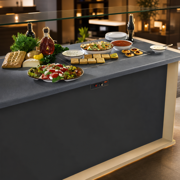Product image #3 for Hatco Glo-Ray Simulated Stone Built-In Rectangular Heated Shelf, 48 x 18-Inch, 120V