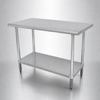 Thumbnail image #3 for Advance Tabco Special Value Series ELAG-185-X 60" x 18" Flat-Top Stainless Steel Work Table with Adjustable Galvanized Undershelf