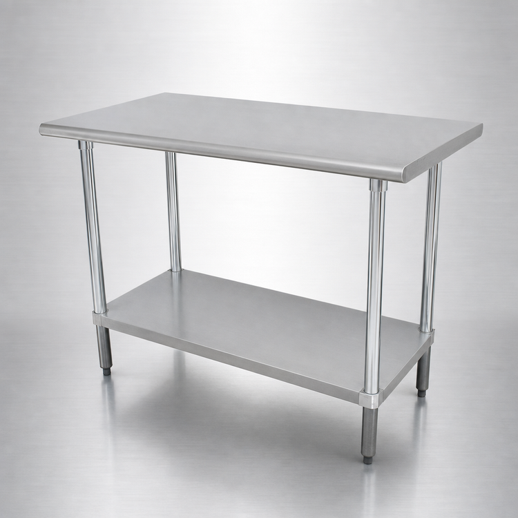 Product image #3 for Advance Tabco Special Value 60 Inch x 18 Inch Flat Top Stainless Steel Work Table with Adjustable Undershelf