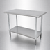 Thumbnail image #3 for Advance Tabco Special Value 60 Inch x 18 Inch Flat Top Stainless Steel Work Table with Adjustable Undershelf