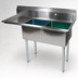 Thumbnail image #3 for John Boos E-Series 2-Compartment Stainless Steel Floor Model Sink with Left Drainboard