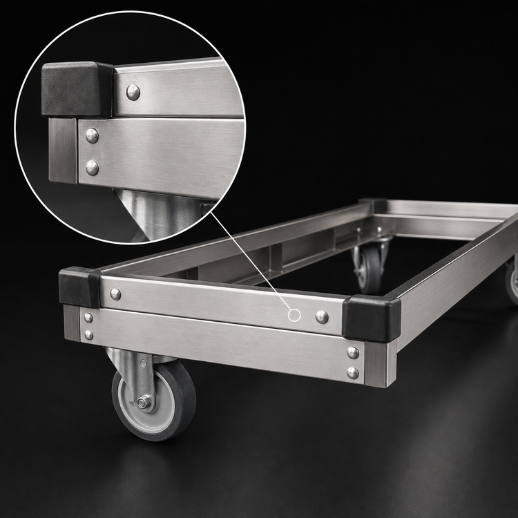 Product image #3 for Metro 42 in. W x 18 in. D Stainless Steel Truck Dolly Frame with Corner Bumpers