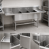 Thumbnail image #3 for Spec-Master FFN2754-3-24-14/3 Three Compartment Stainless Steel Flush Front Commercial Sink with 24 Inch Drainboards