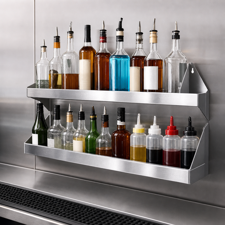 Product image #3 for 36-Inch Double Tier Stainless Steel Speed Rail with Keyhole Mount