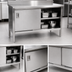 Thumbnail image #3 for John Boos Enclosed Work Table with Sliding Doors, 72 x 24 Inch, 14-Gauge 300 Series Stainless Steel Top, 5 Inch Backsplash