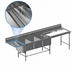 Thumbnail image #3 for Spec-Master FNP Series Three-Compartment Coved Corner Prep Sink with 48 Inch Left Prep Area
