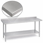 Thumbnail image #3 for Duke Manufacturing 316S-3084-2R 16-Gauge 300 Series Stainless Steel Work Table with 1-1/8-Inch Riser and Undershelf, 30 x 84 x 36 Inches