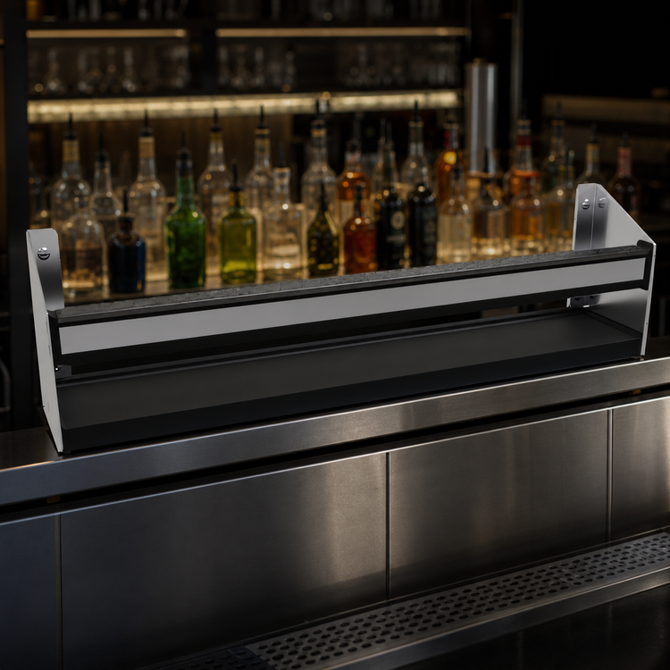 Product image #3 for Glastender 26-Inch Single Speed Rail with Open Step-and-Rail Design