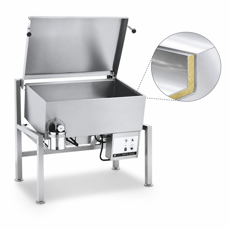 Product image #3 for Legion Combi-Pan Insulated Gas Tilting Skillet, 42.6-Gallon, 100,000 BTU, Open Frame Base