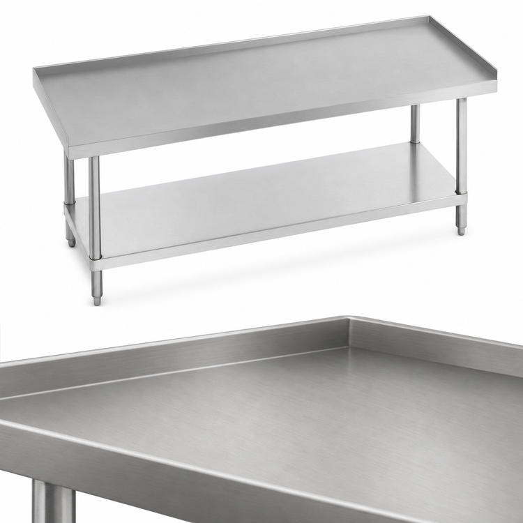 Product image #3 for Advance Tabco 84-Inch x 30-Inch Stainless Steel Equipment Stand with Adjustable Undershelf