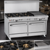 Thumbnail image #3 for 60-Inch Commercial Gas Restaurant Range with 5 Open Burners, 24-Inch Griddle, Standard Oven, and Convection Oven