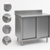 Thumbnail image #3 for Eagle Spec-Master Stainless Steel Enclosed Work Table with Sliding Doors, 96-Inch W x 30-Inch D, 4-1/2-Inch Backsplash