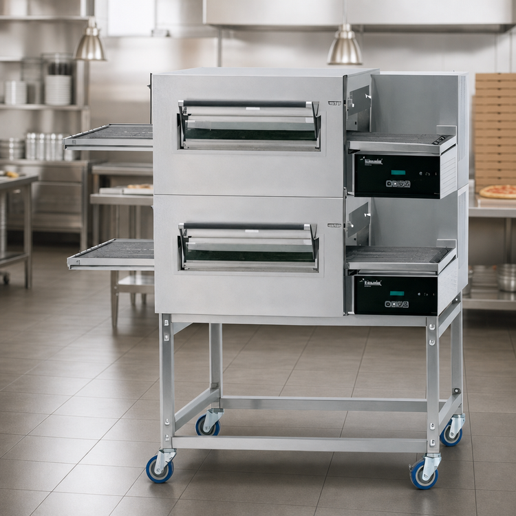 Product image #3 for Lincoln Impinger II 1100 Series Double-Stack Electric Conveyor Pizza Oven Package with EasyTouch Controls