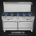 Thumbnail image #3 for Southbend Ultimate 60-Inch Gas Restaurant Range with 5 Burners, Raised Griddle/Broiler, Standard Oven and Cabinet Base