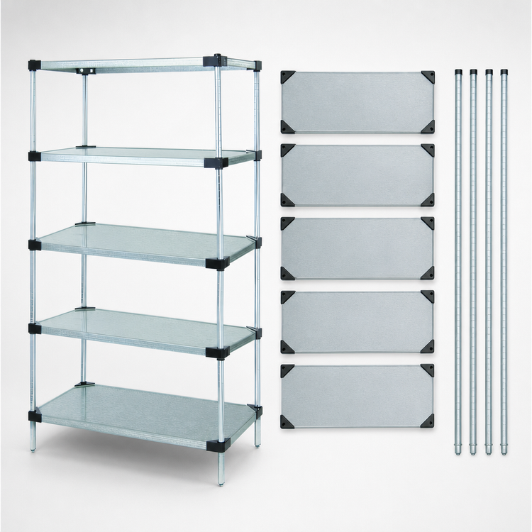 Product image #3 for Quantum Stationary Solid Shelving Starter Kit with 5 Shelves, 24 x 24 x 86 Inches