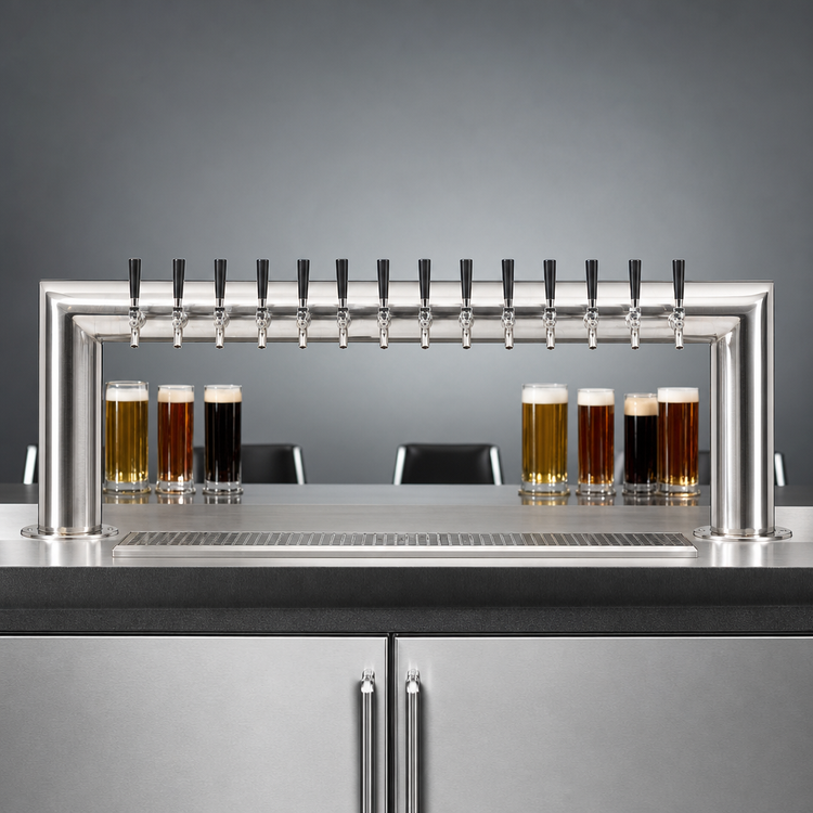 Product image #3 for Pass-Thru Countertop Glycol-Cooled Draft Beer Tower with 14 Stainless Steel Faucets