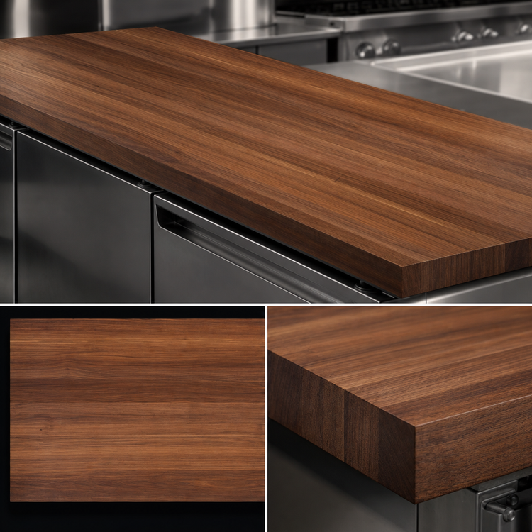 Product image #3 for Boos Block American Black Walnut Full-Length Edge Grain Kitchen Countertop, 132 x 27 x 3 Inch